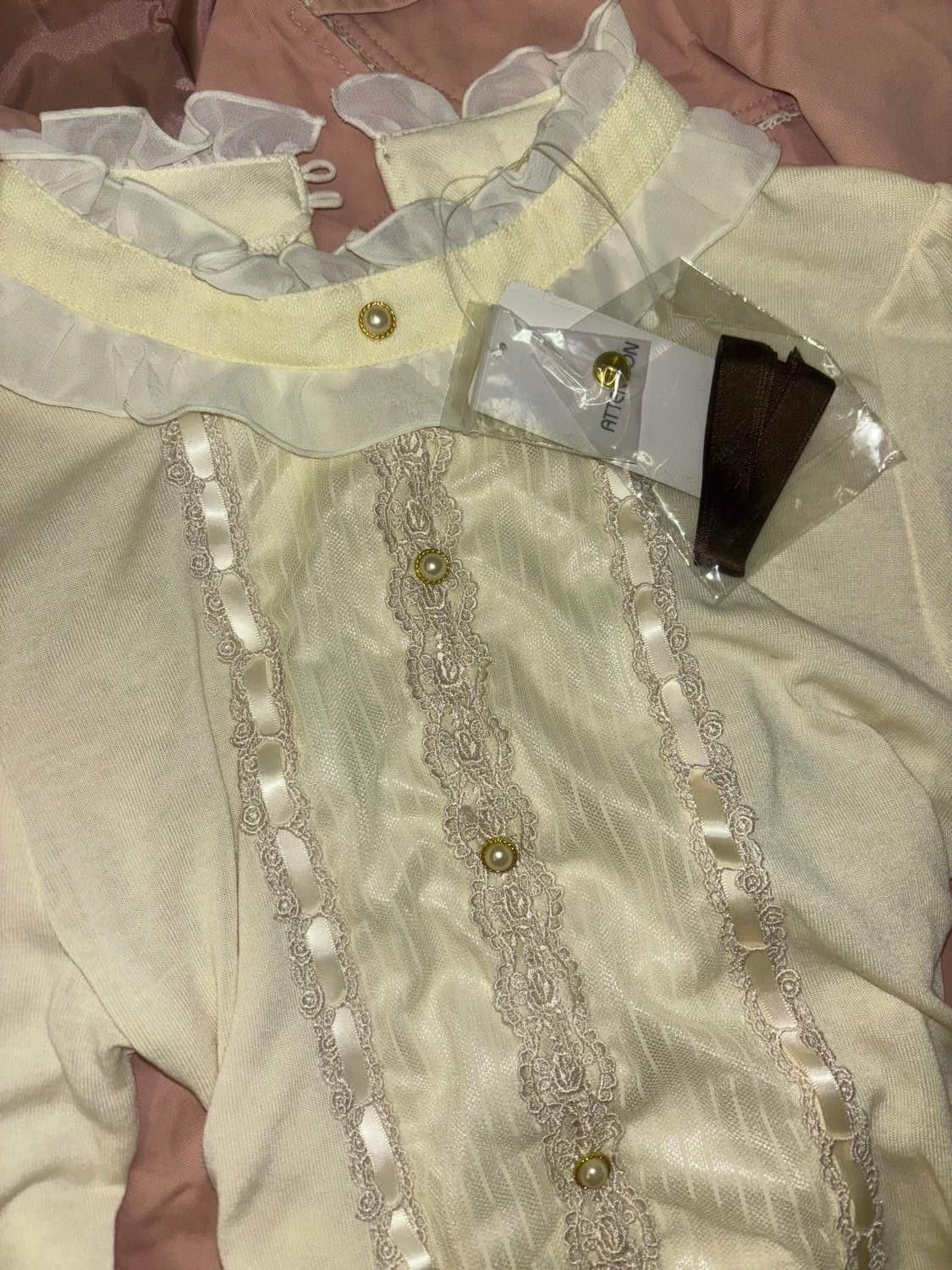 엑시즈팜 히메갸루 로리타 레이스 아이보리 블라우스 상품이미지2