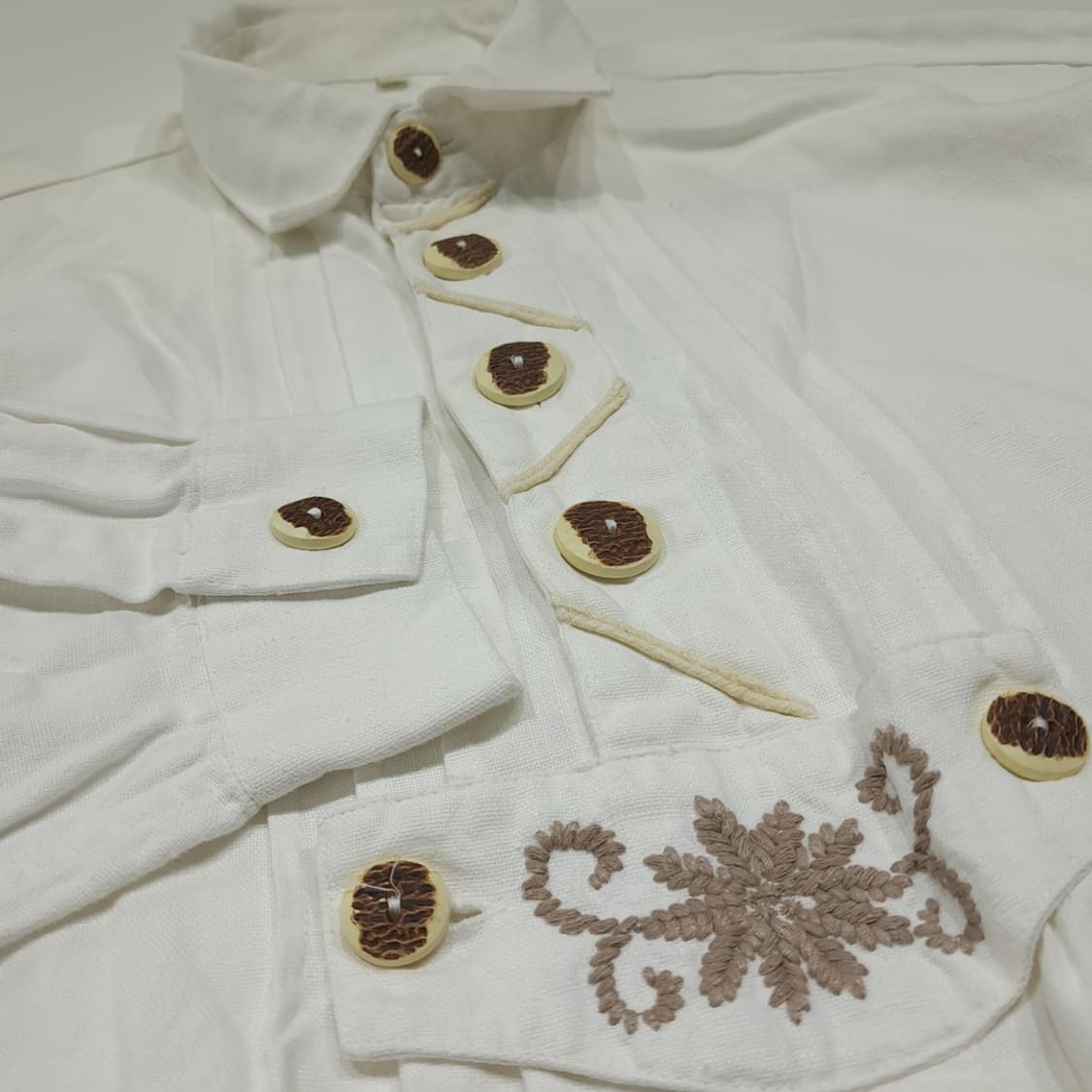 CL986 XL 디스틀러 90s 독일 트라흐텐 바바리안 린넨 알펜 셔츠 상품이미지4