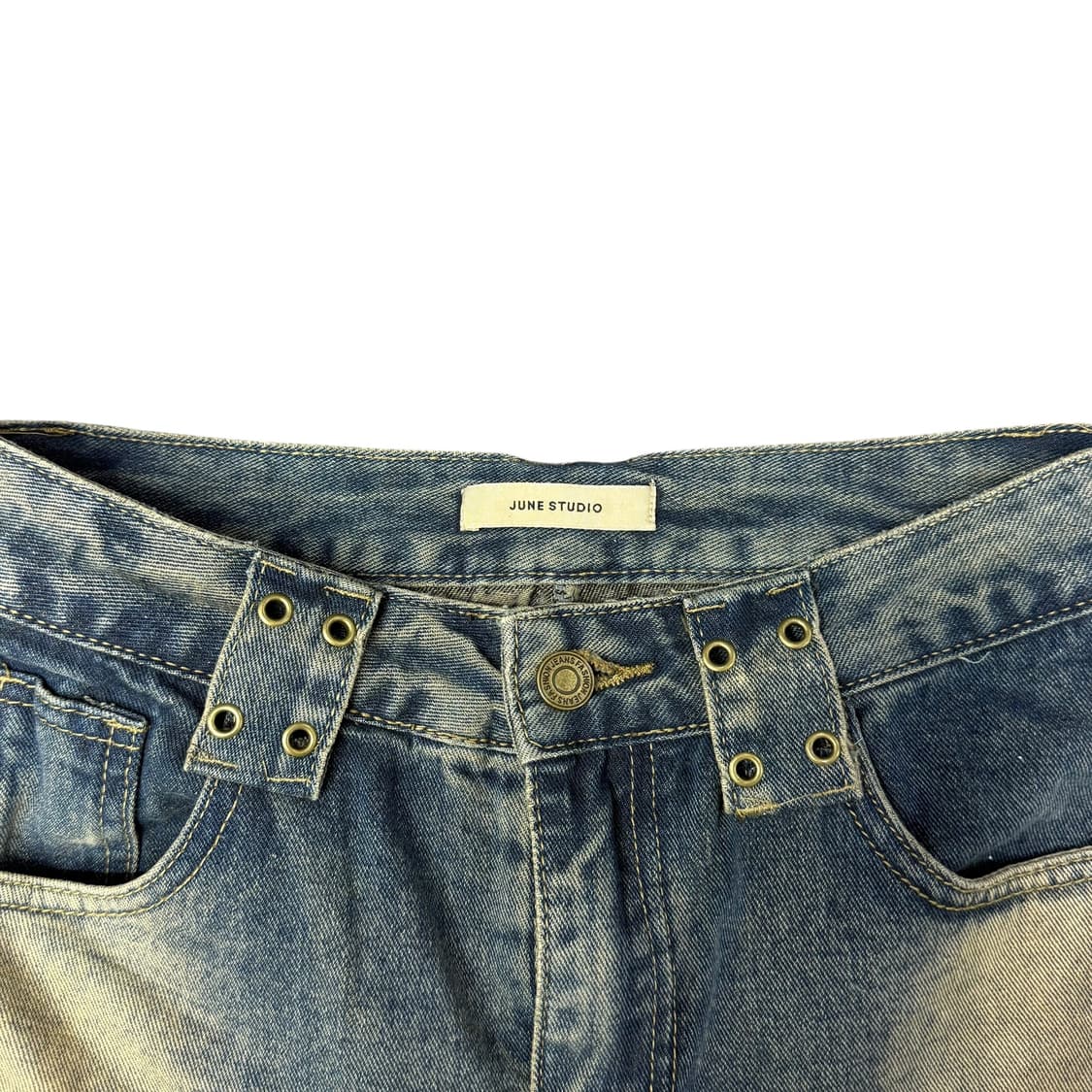 [M] 하트포켓 퍼 데님 스커트 상품이미지3