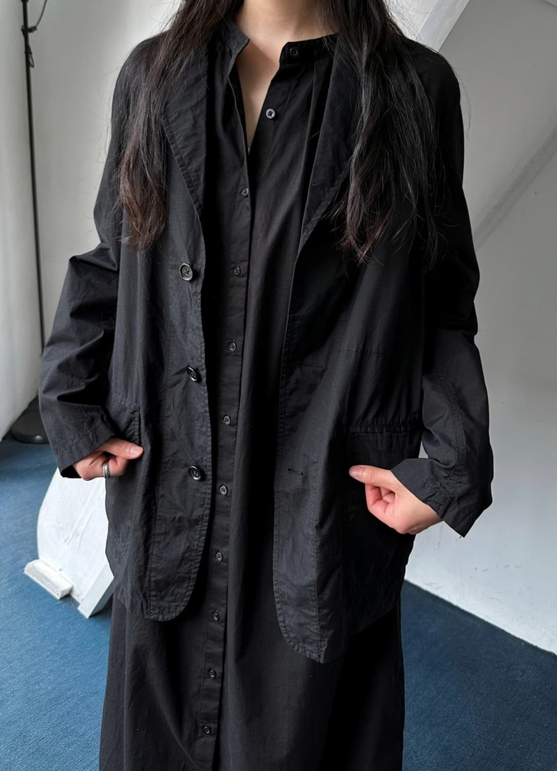 Washed cotton nylon 3B tailored jacket 상품이미지10