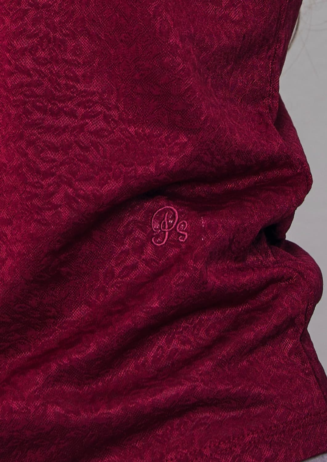 파이시스 플로럴 메쉬 슬리브리스 탑 버건디 상품이미지3