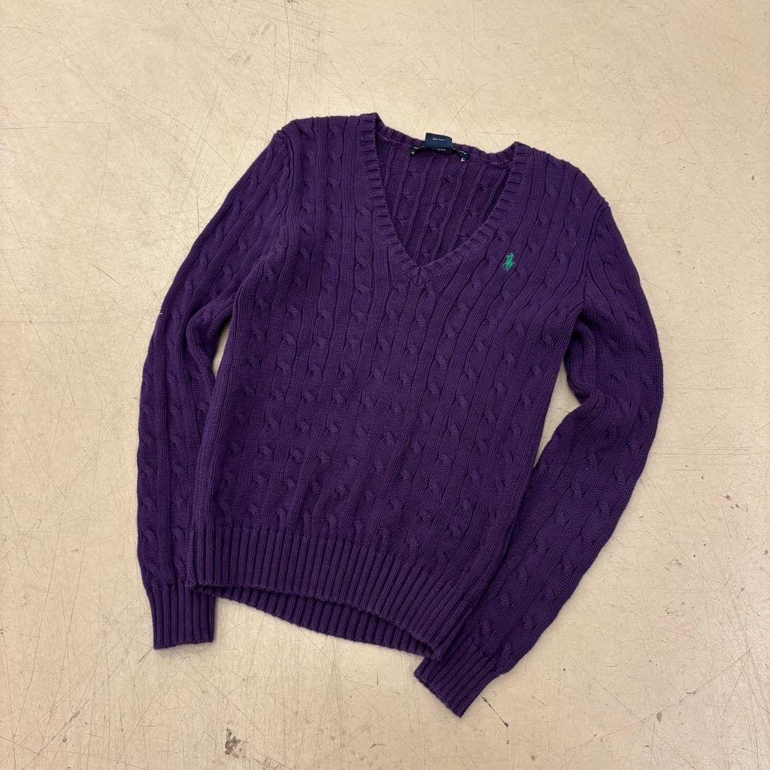 폴로 랄프로렌 퍼플 케이블 니트 상품이미지1