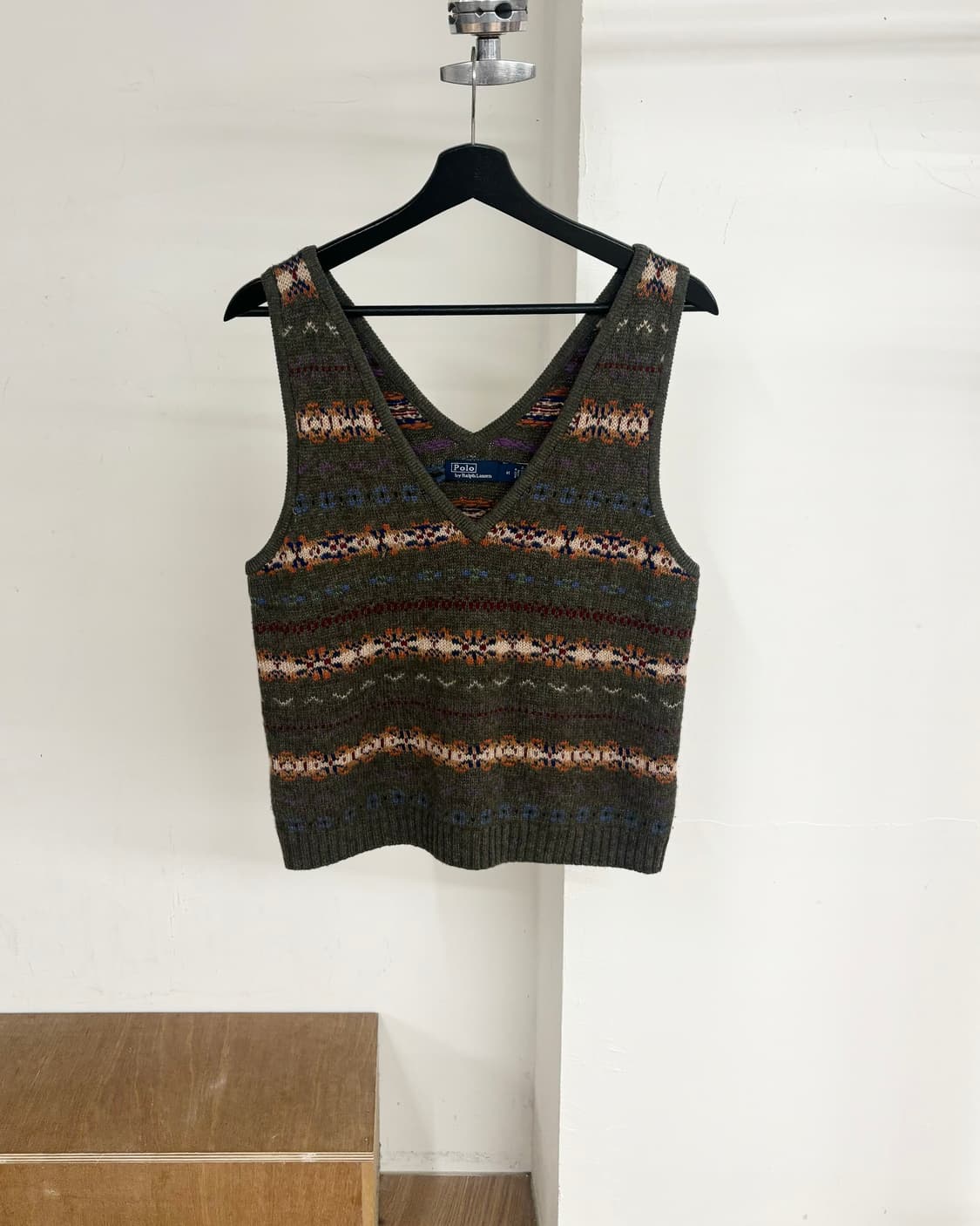 폴로 랄프로렌 카키 페어 아일 스웨터 베스트 상품이미지1