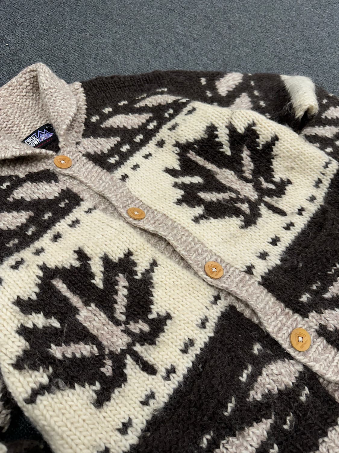 M)first down 빈티지 메이플 패턴 코위찬 상품이미지4