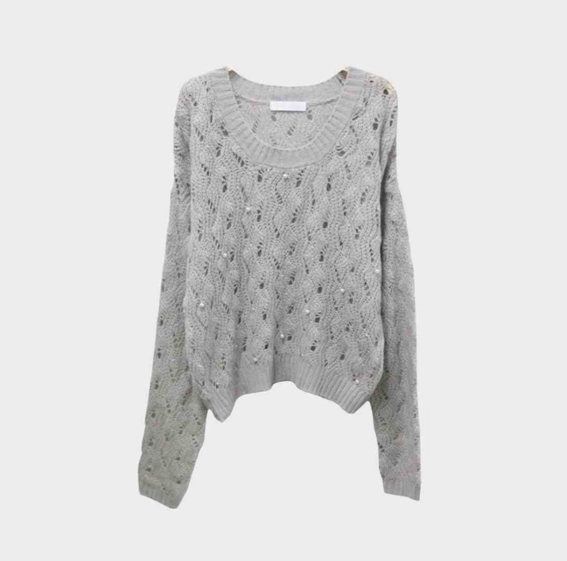 세실맥비 진주 포인트 그레이 니트 상품이미지1