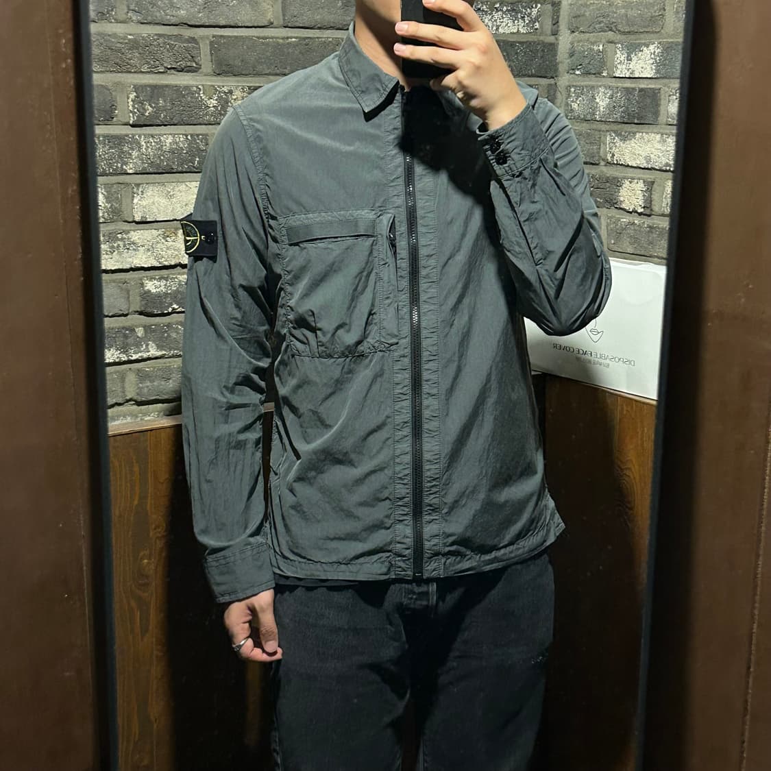 L) 스톤아일랜드 올드이펙트 오버셔츠 자켓 그레이 상품이미지9