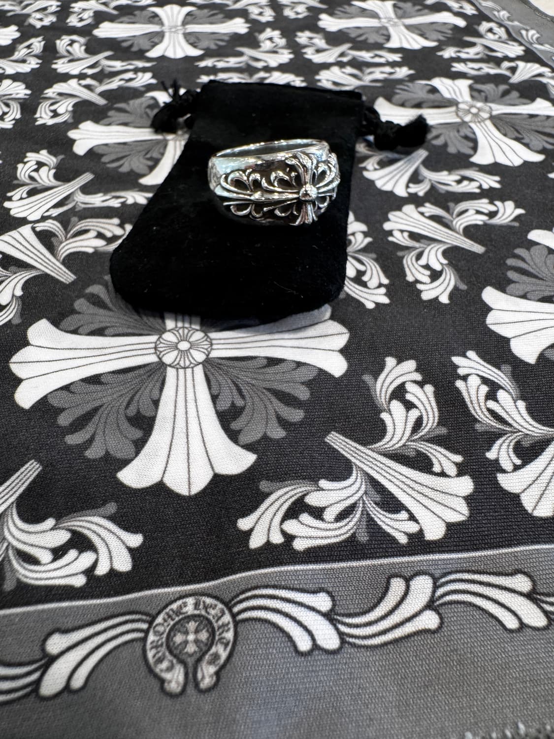 크롬하츠 더블 플로랄 크로스링 V2 15호 상품이미지1