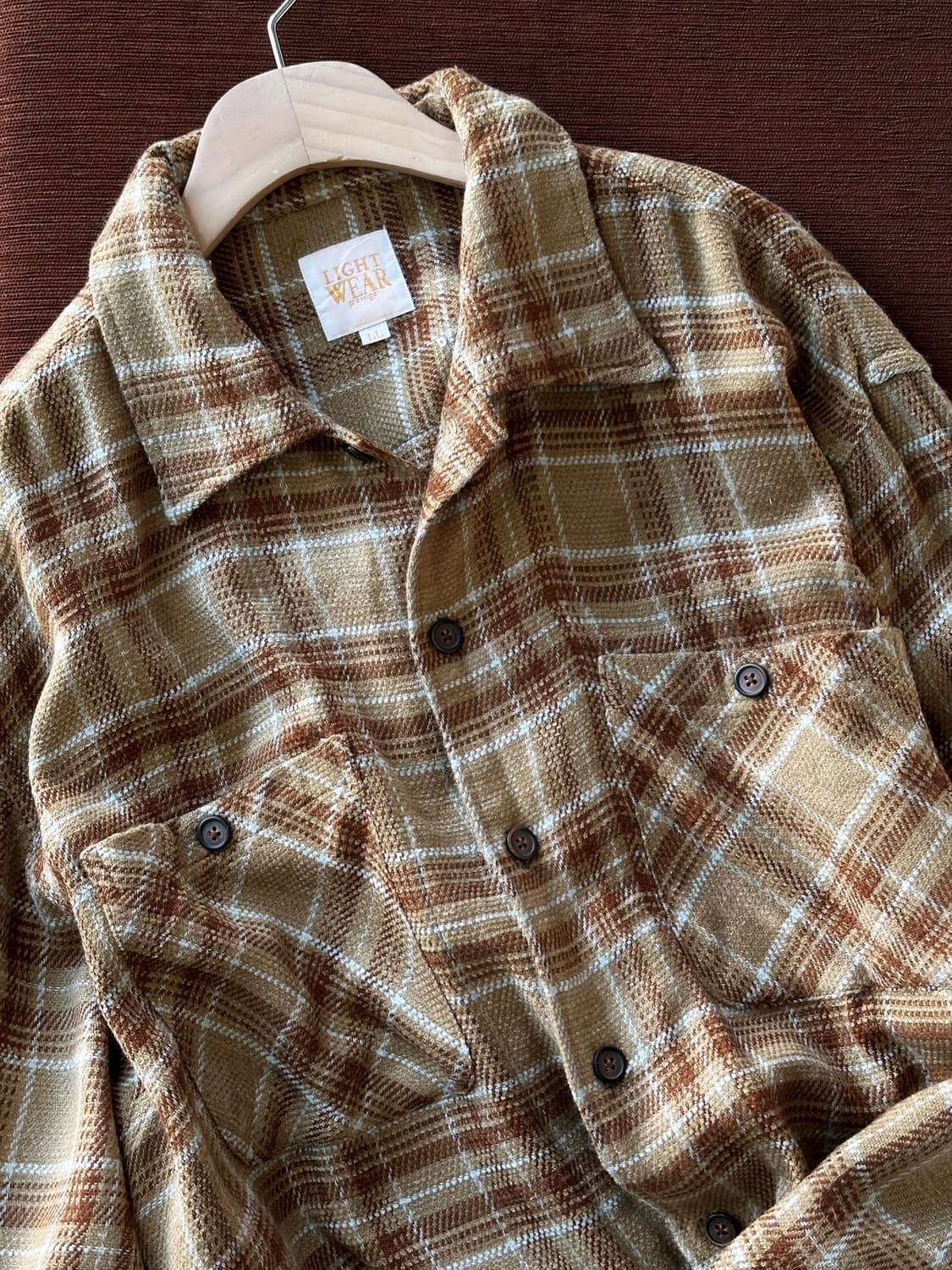 Acrylic woven check work shirt 상품이미지1