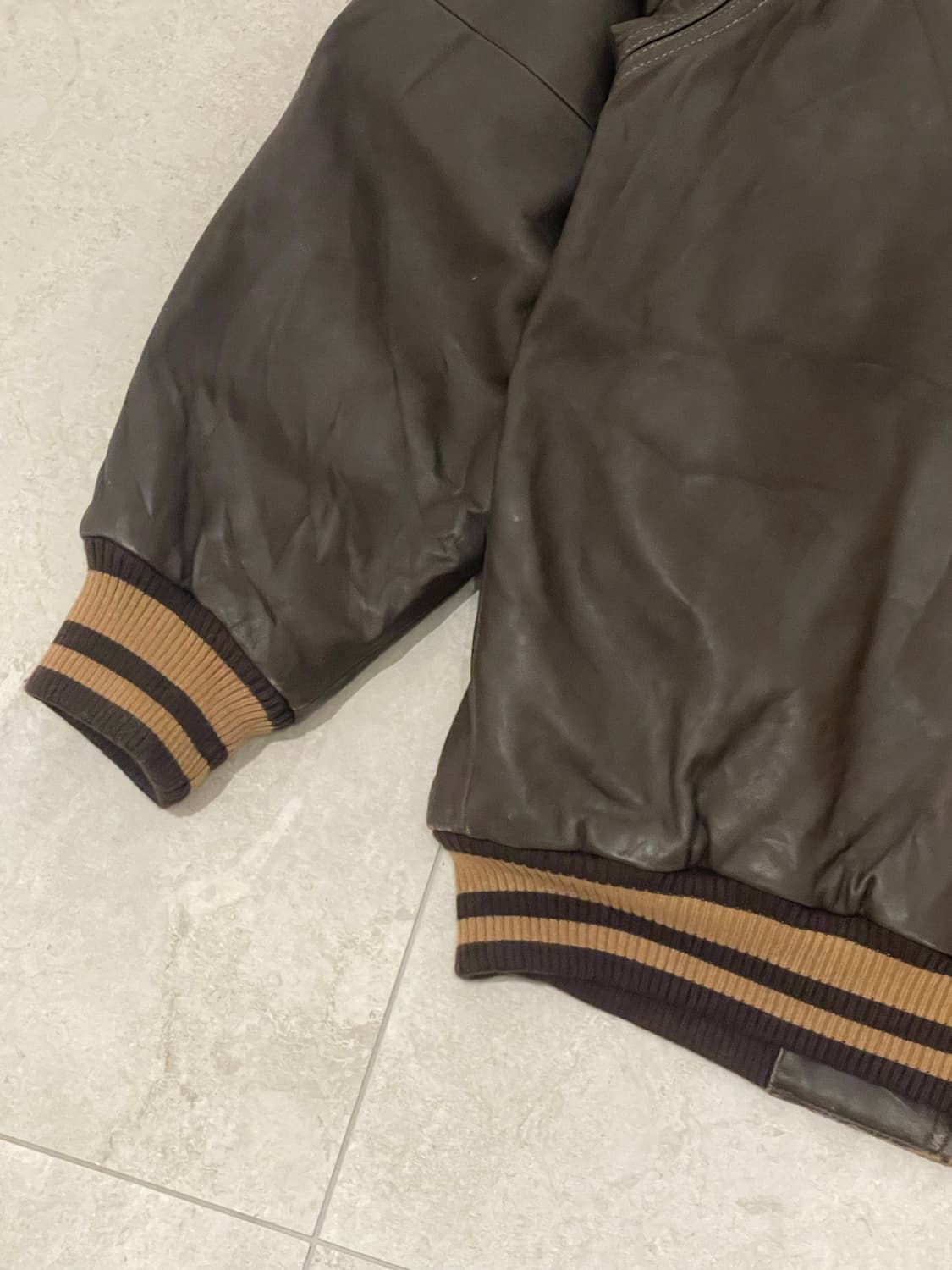 sean john 브라운 야구점퍼 가죽자켓 XL 상품이미지10