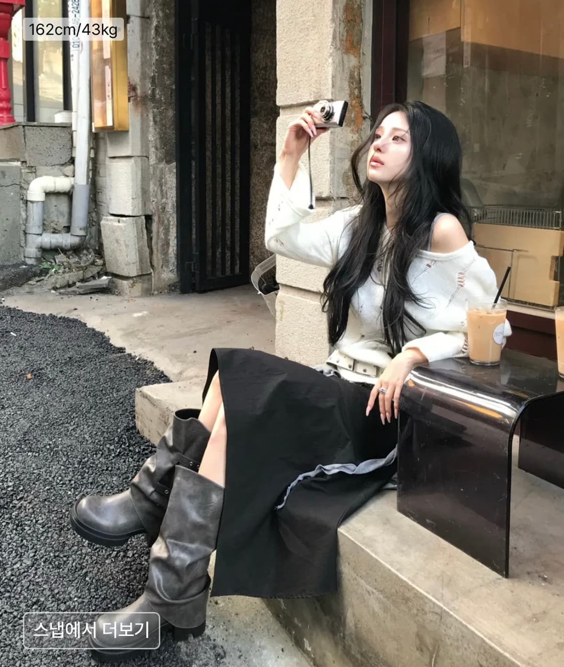 카키포인트 Unbalanced Midi Skirt 미디스커트 상품이미지5
