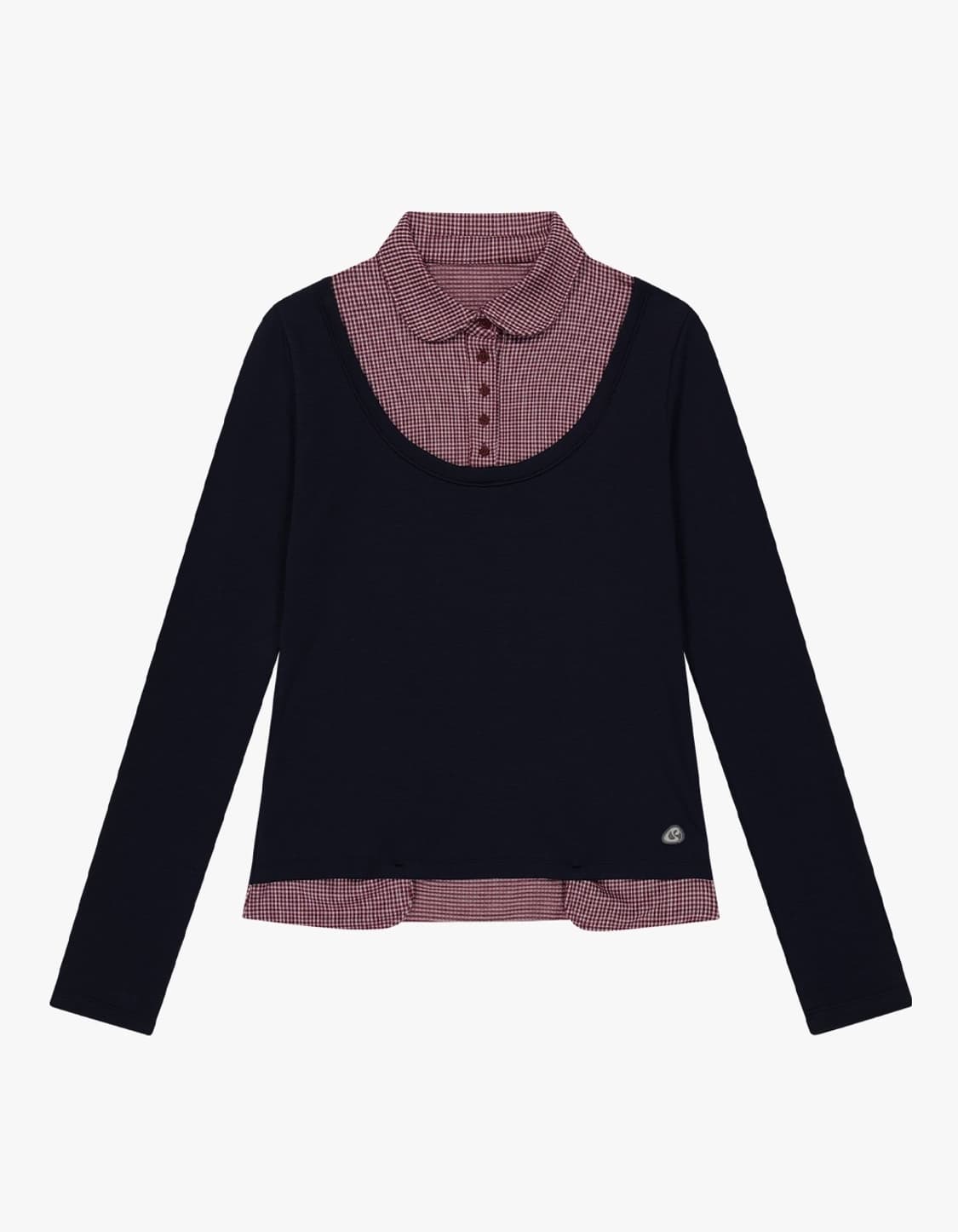 코이세이오 리버서블 칼라 롱슬리브 네이비 상품이미지1