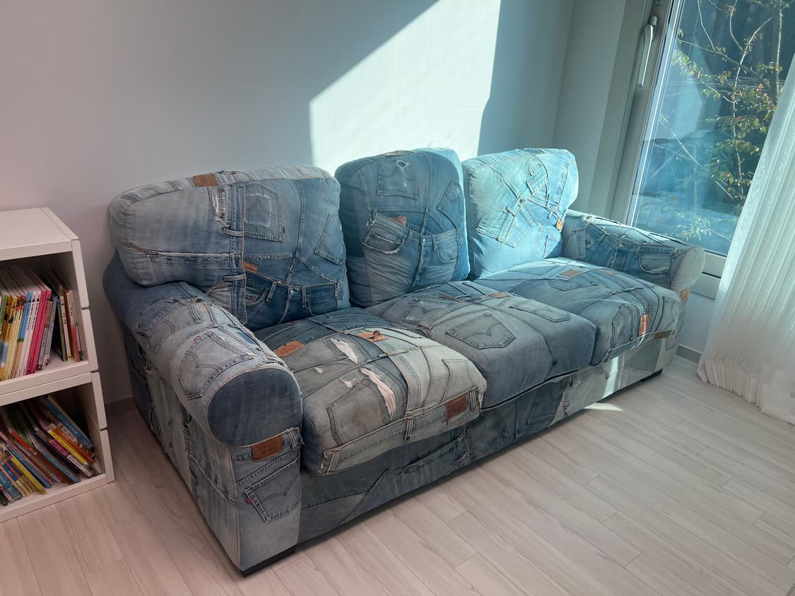 [팝니다] 데님 패치워크 소파 3인용 상품이미지2