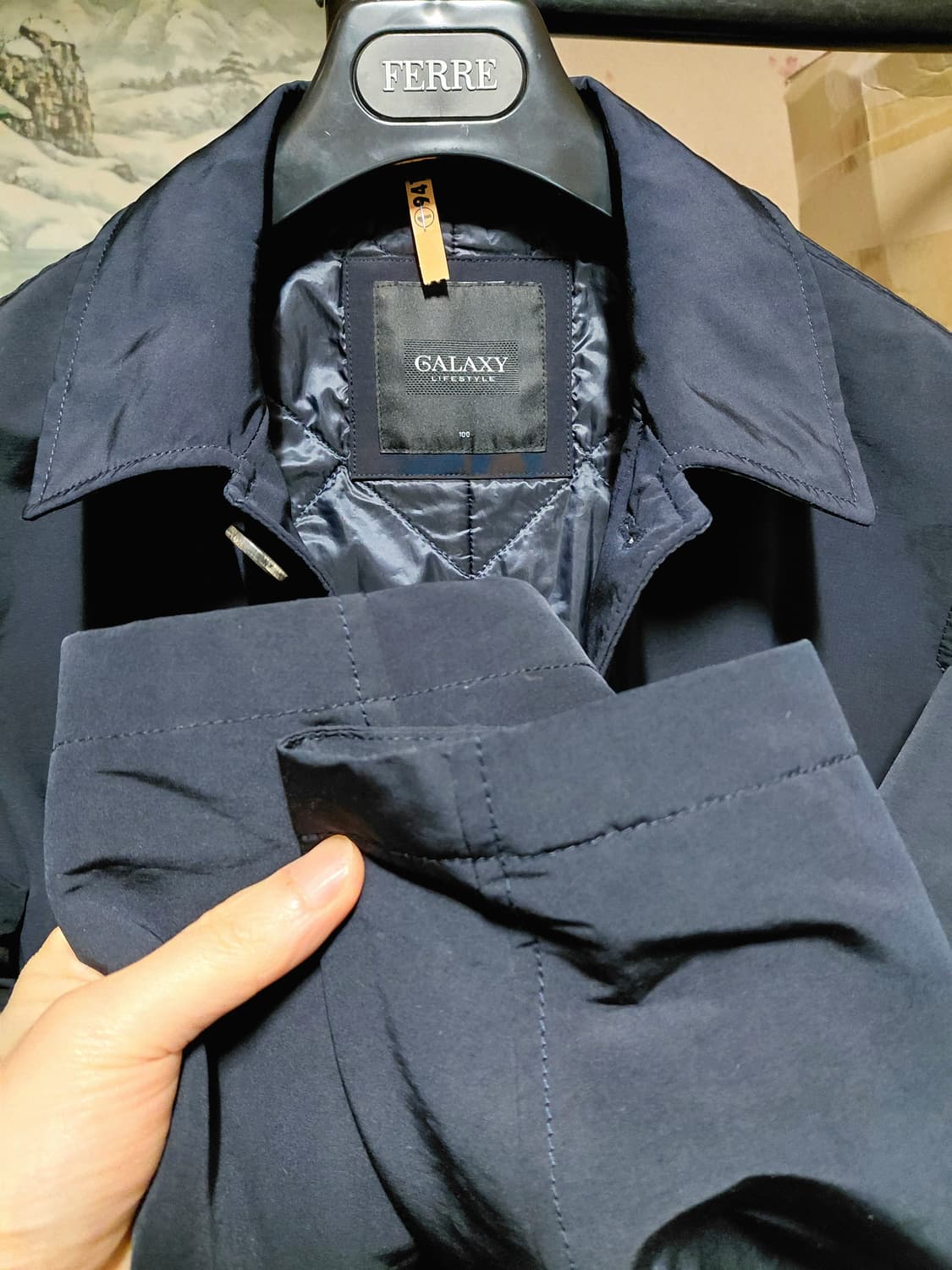 [갤럭시]라이프스타일 패딩 인 퀄팅 트렌치코트100사이즈 상품이미지7