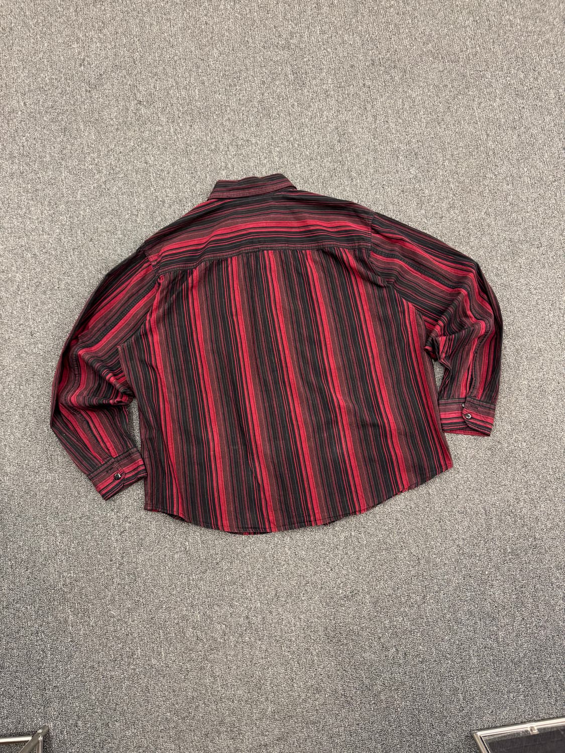 XL)할리데이비슨 빈티지 자수 블랙&레드 스트라이프 긴팔셔츠 상품이미지6