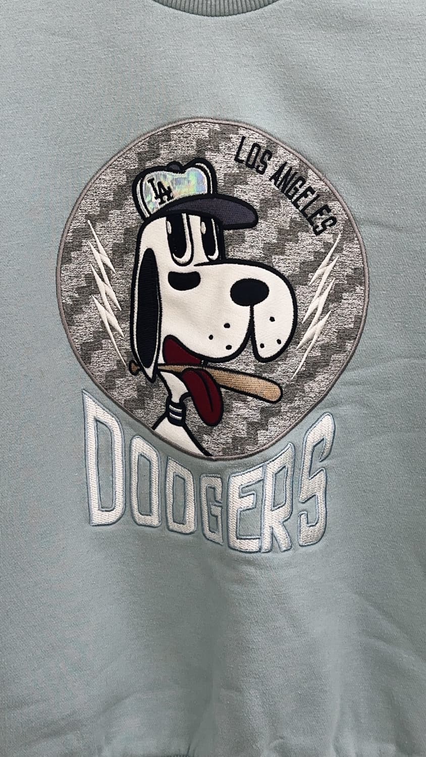 MLB 배트바크 캐릭터 콜라보 기모 민트 자수 맨투맨 상품이미지2