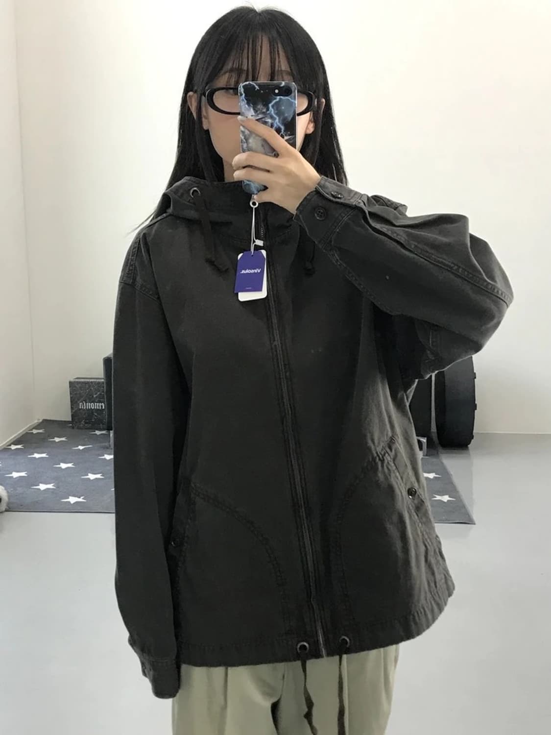 JPN 브라운 후드 자켓 상품이미지2