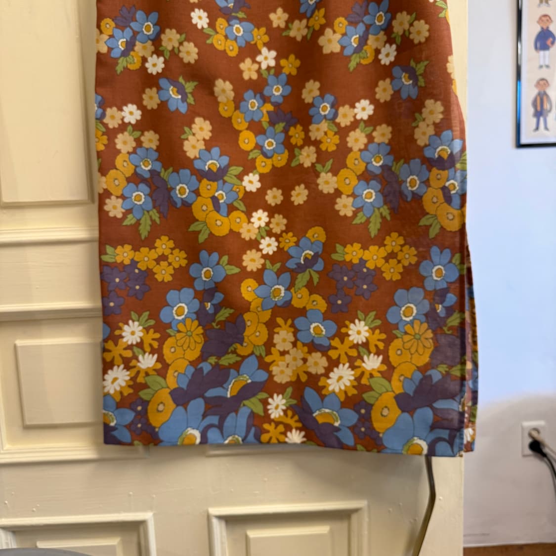 플라워패턴 롱 린넨스커트 상품이미지4