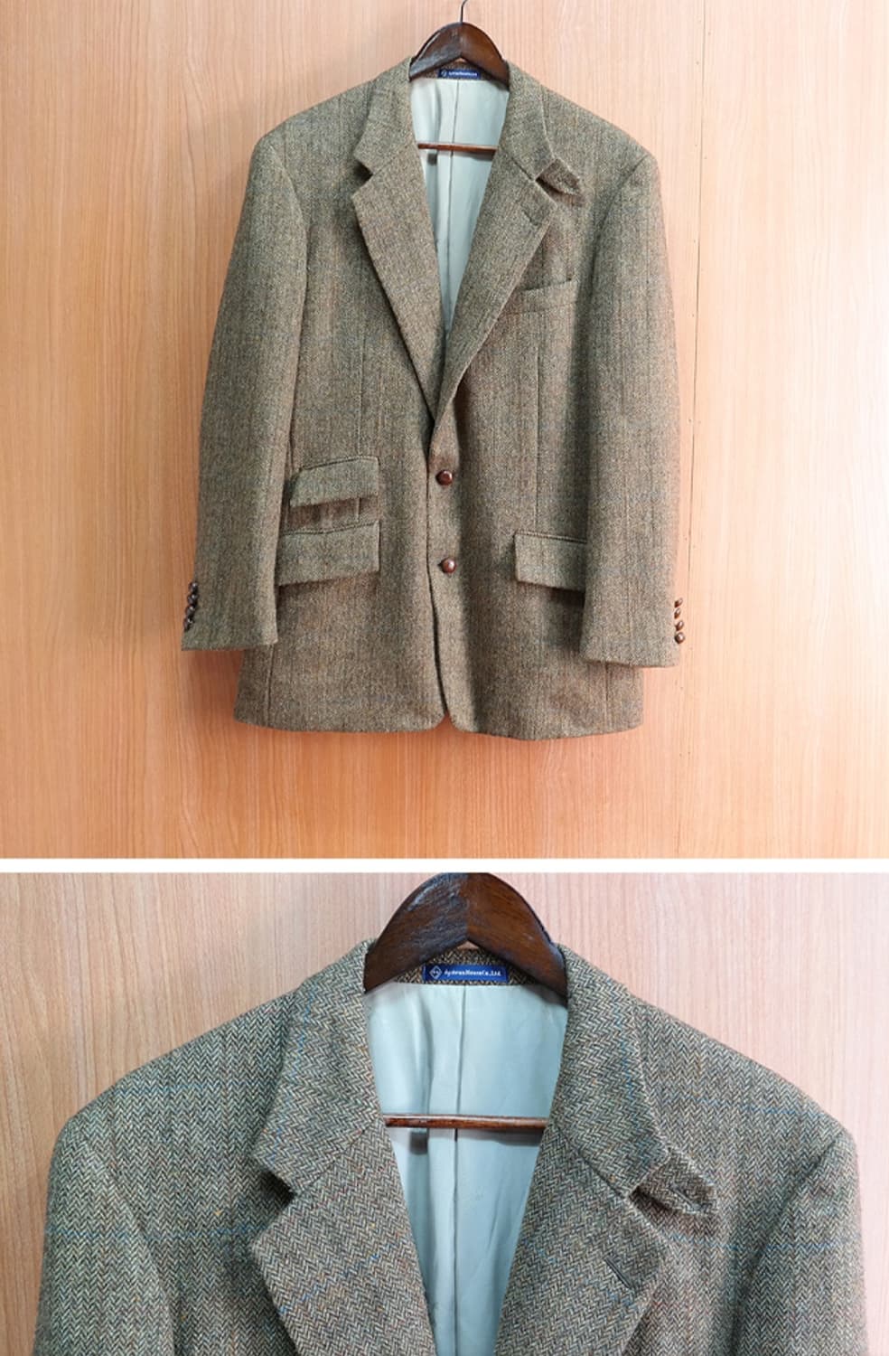 일본판 AVOM HOUSE 트위드&헤링본 헌팅자켓 L 상품이미지3