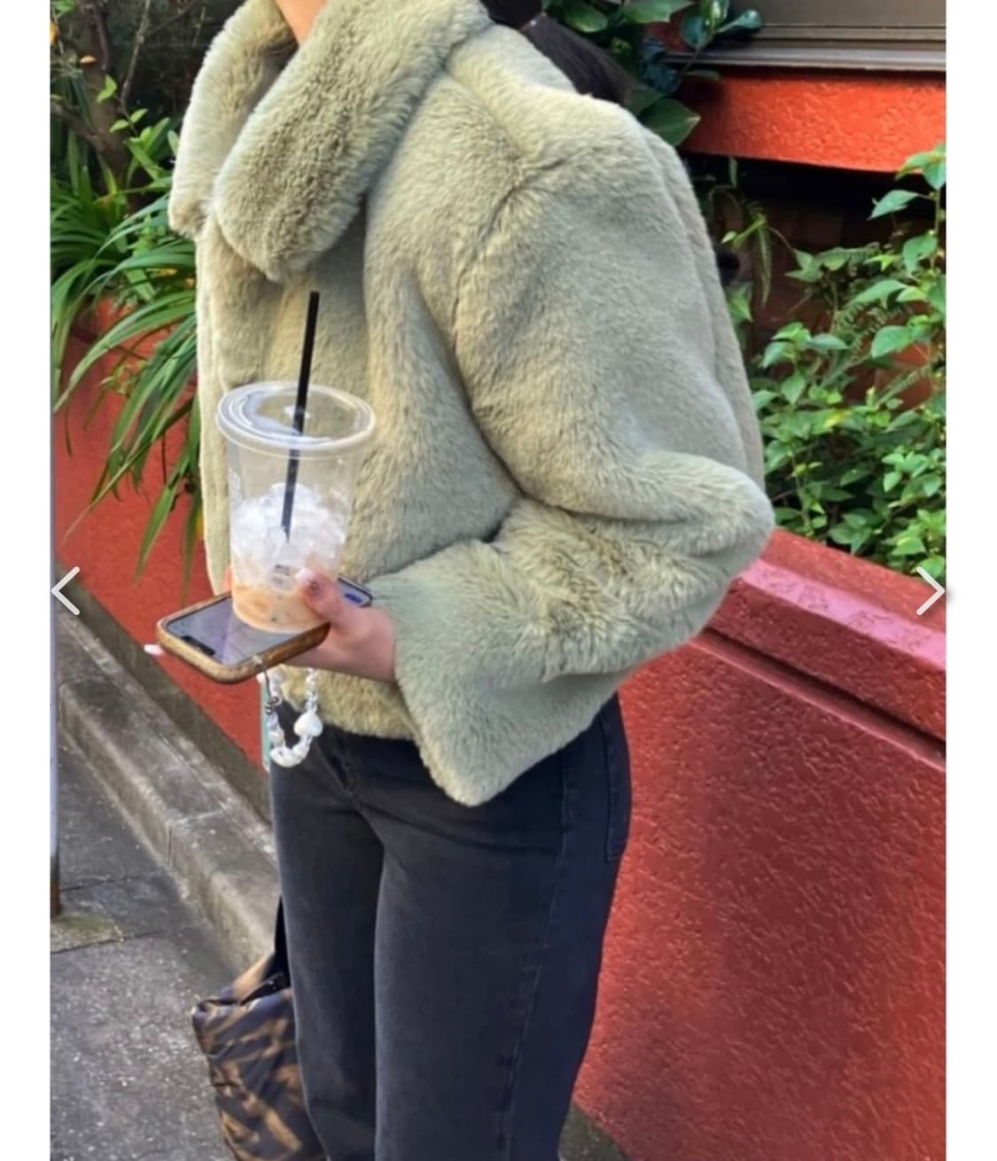 루루서울 푸딩 퍼 자켓 말차 그린  상품이미지1