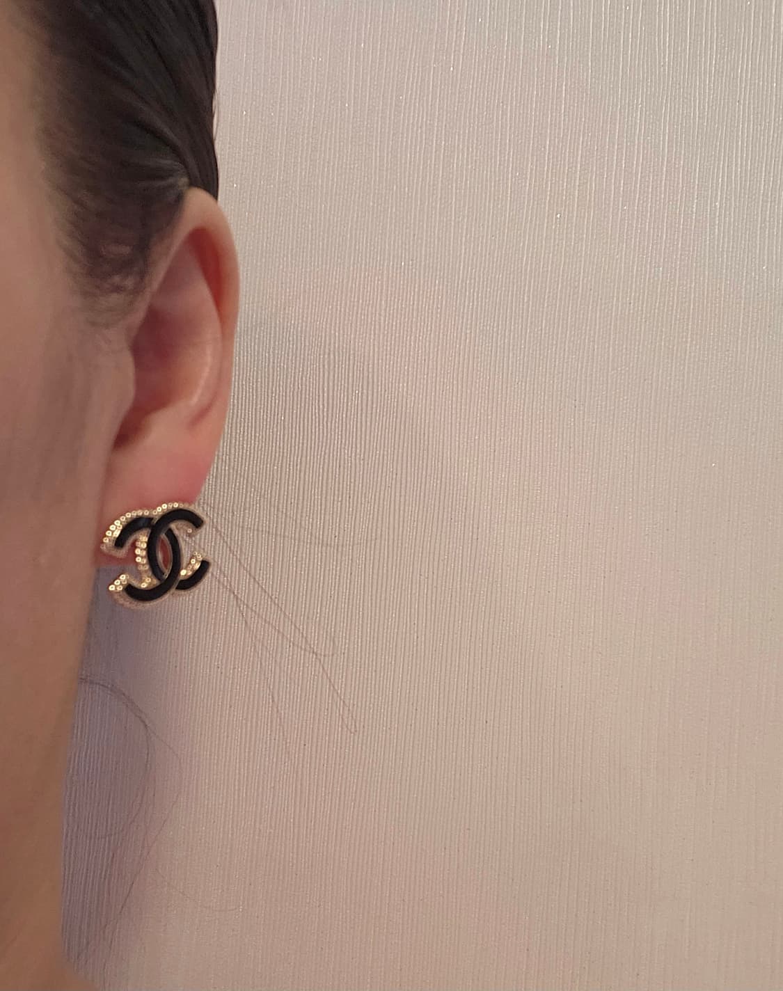 샤넬 블랙CC  체인장식 샴페인골드 귀걸이  업사이클링 상품이미지7