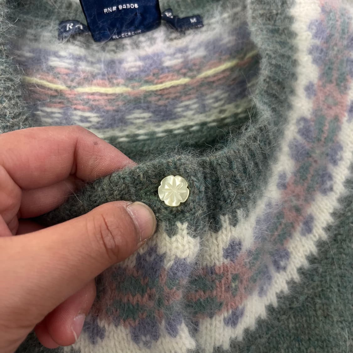 W 95 폴로랄프로렌 앙고라 페어 아일 쇼트 슬리브 가디건 상품이미지4