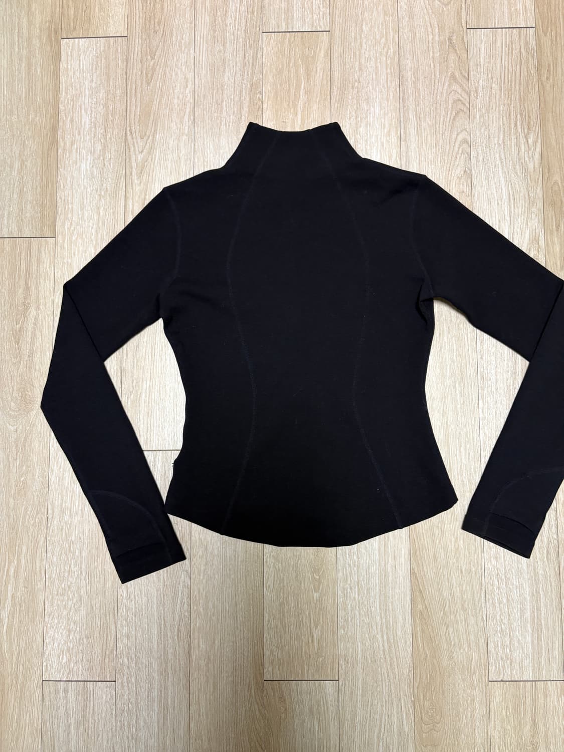 다이애그널 스트레치 슬림 라인 집업 블랙 상품이미지2