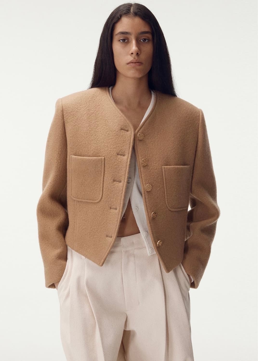 메종마레 워시드 울 싱글 자켓 카멜 상품이미지3