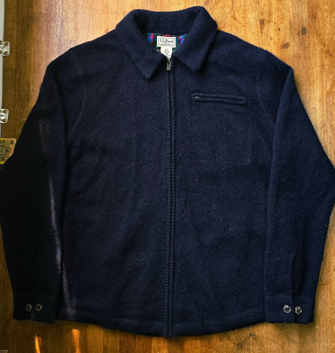 L.L.BEAN 엘엘빈 셔틀랜드 울 집업 니트 XL 네이비 상품이미지1