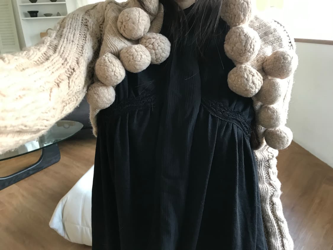 vintage pom-pom knit bolero 상품이미지3