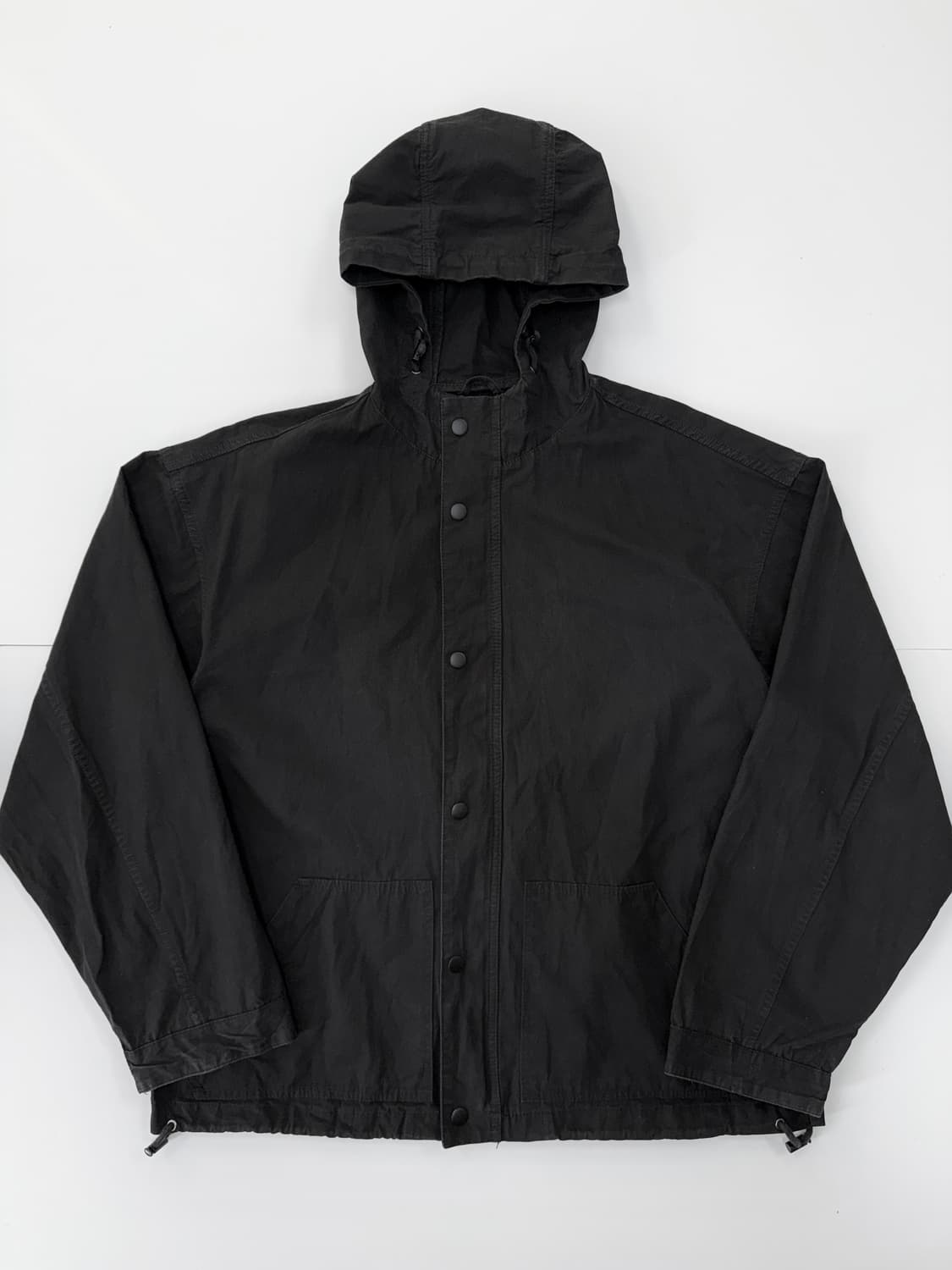 파르티멘토 블랙 미니멀 후드 윈드자켓 상품이미지1