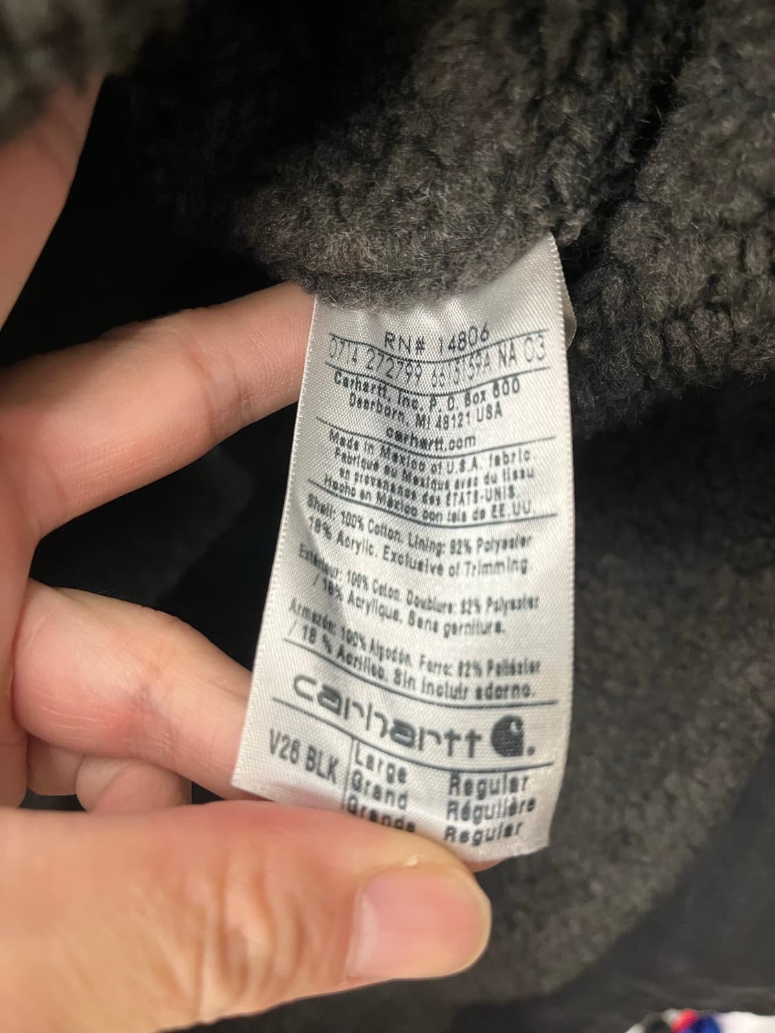 10s 칼하트 워크 베스트 BLK 블랙 털 안감 조끼 상품이미지6