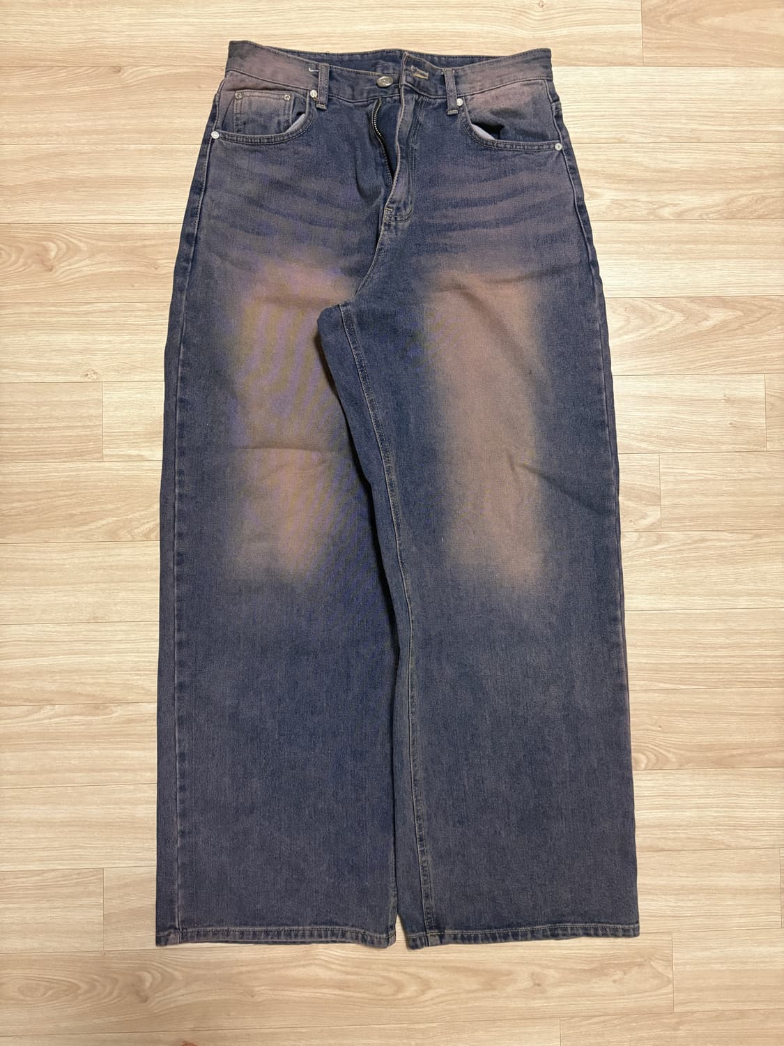 DNSR 시그니처 와이드 데님 팬츠 블루 퍼플 상품이미지1