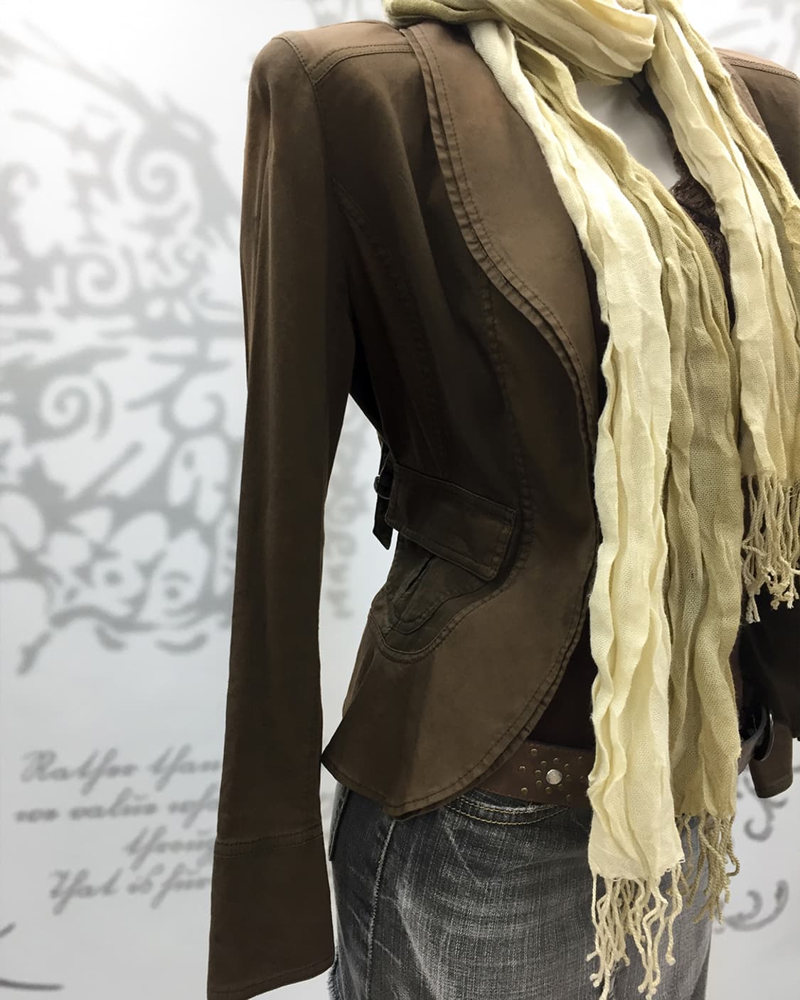 Brown slim-fit jacket 상품이미지2