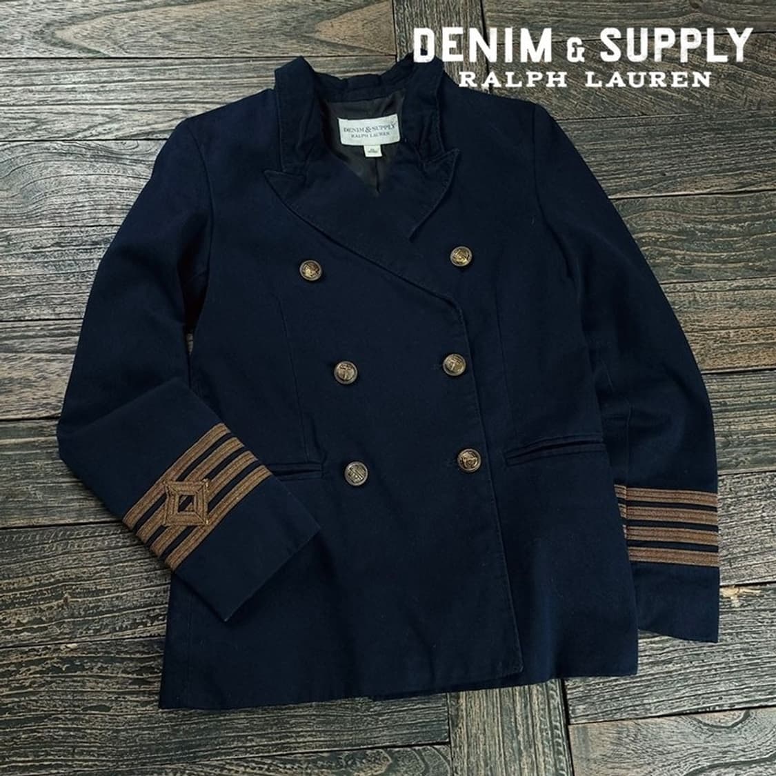 [데님앤서플라이] 금장 네이비 더블 브레스트 자켓 네이비 P01519 상품이미지1