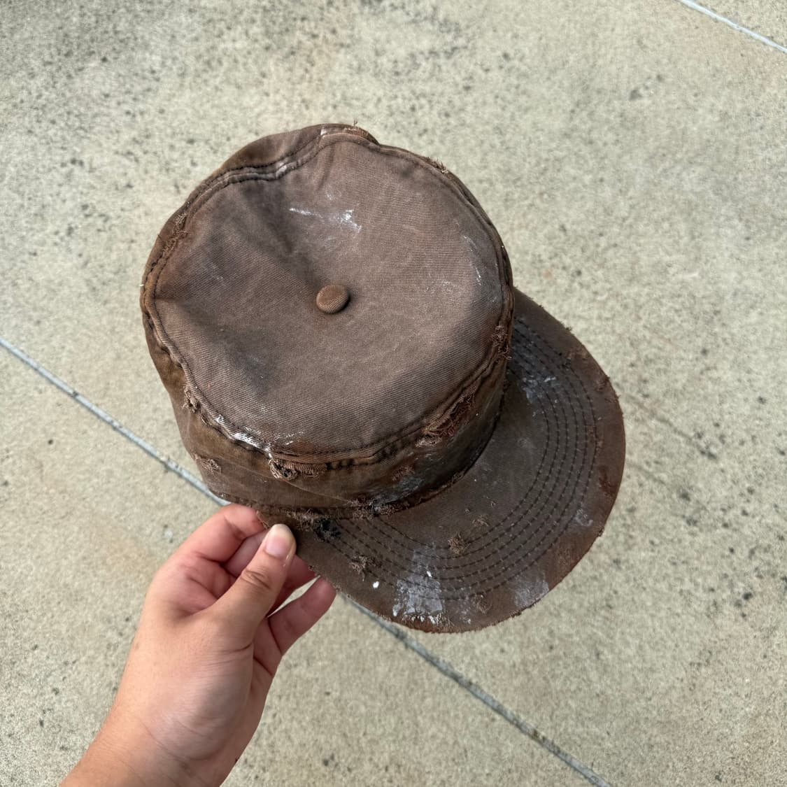 Custom brown Distressed pillbox cap  상품이미지9