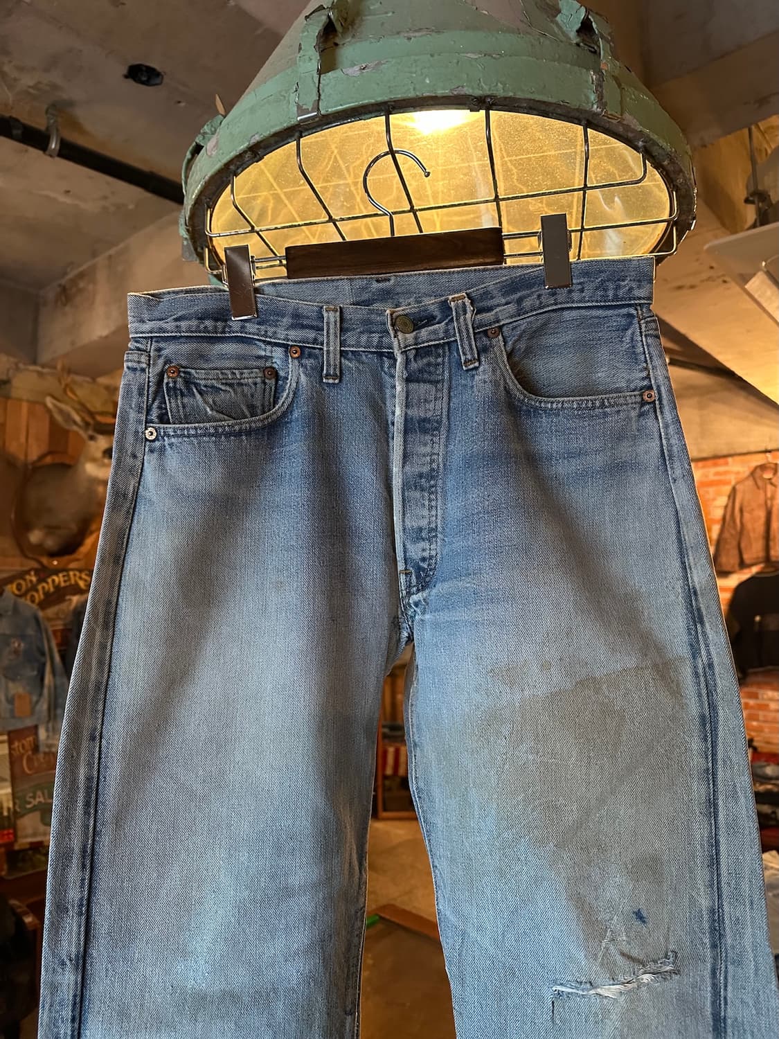 70s USA 빈티지 리바이스 501 66후기 셀비지 데님 팬츠 상품이미지2