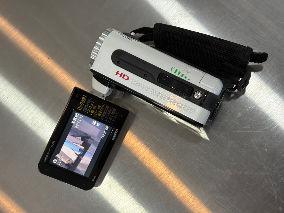 New배터리/레어)산요 작티 DMX-WH1 화이트 빈티지디카 캠코더 상품이미지6