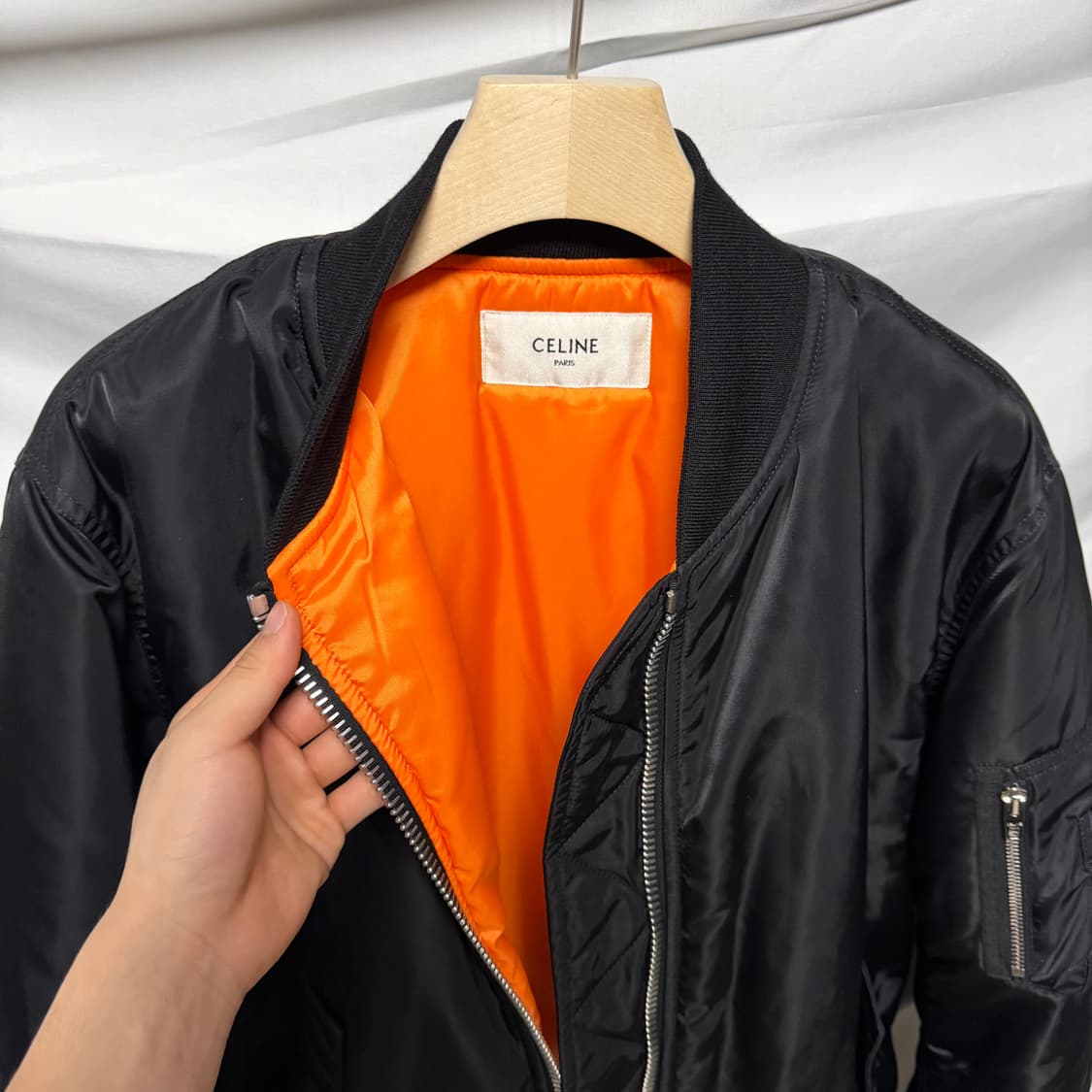 [S+급/48] 셀린느 백로고 블루종 봄버 자켓 블랙 상품이미지5