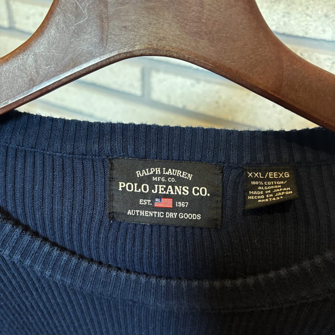 POLO JEANS 폴로진스 골지리브 크루넥 코튼니트 빅라인 로고 디테일 상품이미지7