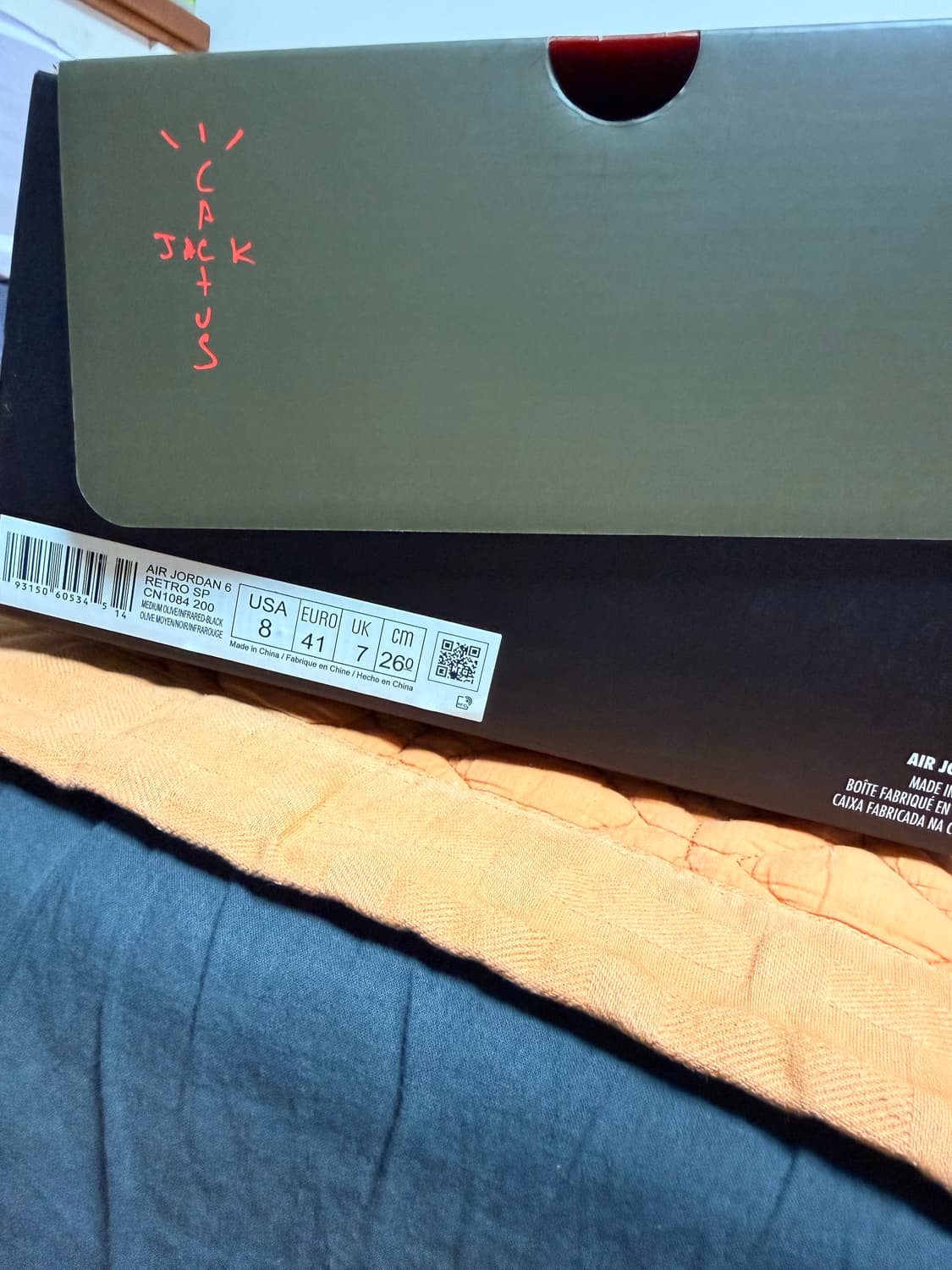 트래비스 스캇 조던6 올리브 새상품 풀구성 상품이미지5