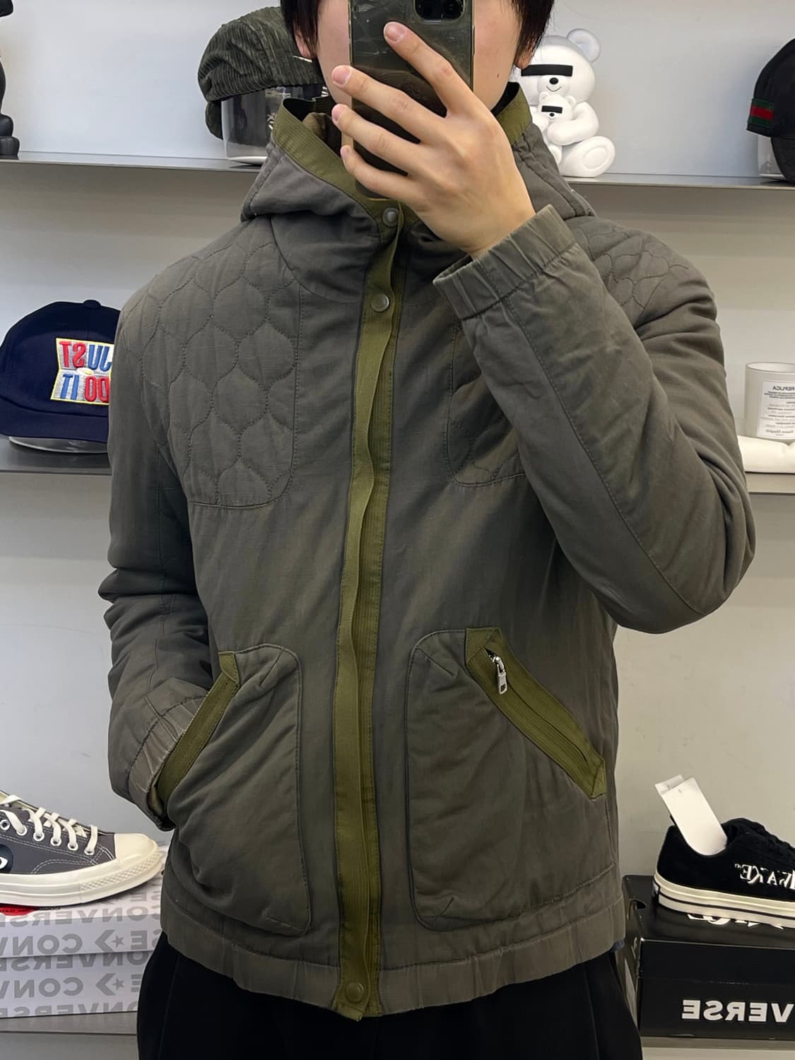 아르마니 익스체인지  퀄티드 후디드 자켓 상품이미지2