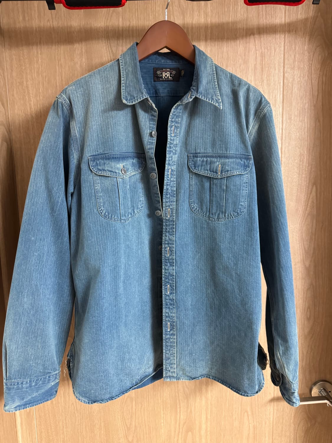 더블알엘(RRL) 인디고 헤링본 트윌 워크 셔츠 L사이즈 상품이미지2