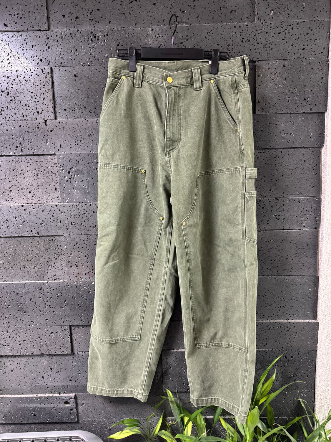 칼하트윕 내쉬 더블니 팬츠 아미그린 상품이미지1