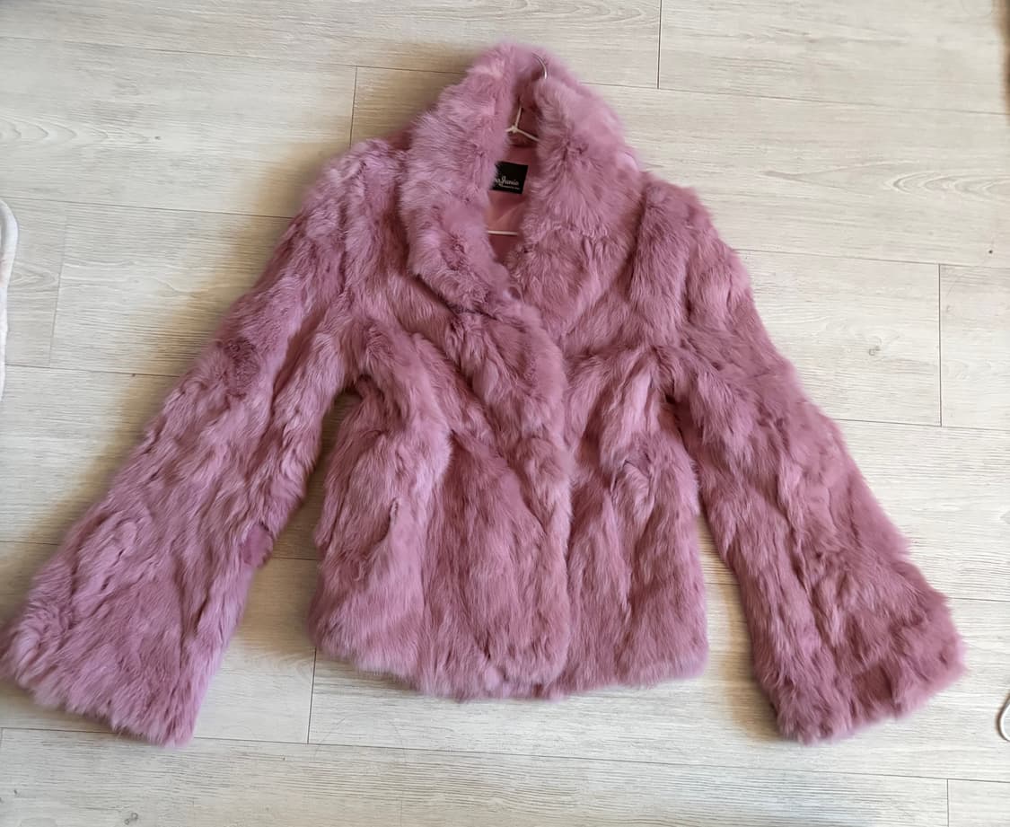 핑크 토끼퍼 퍼자켓 아케호무 큐빈티지 샵오공이 리얼퍼 상품이미지1