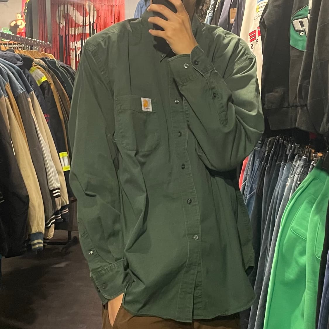 [IM] carhartt 칼하트 다크그린 긴팔셔츠 상품이미지4