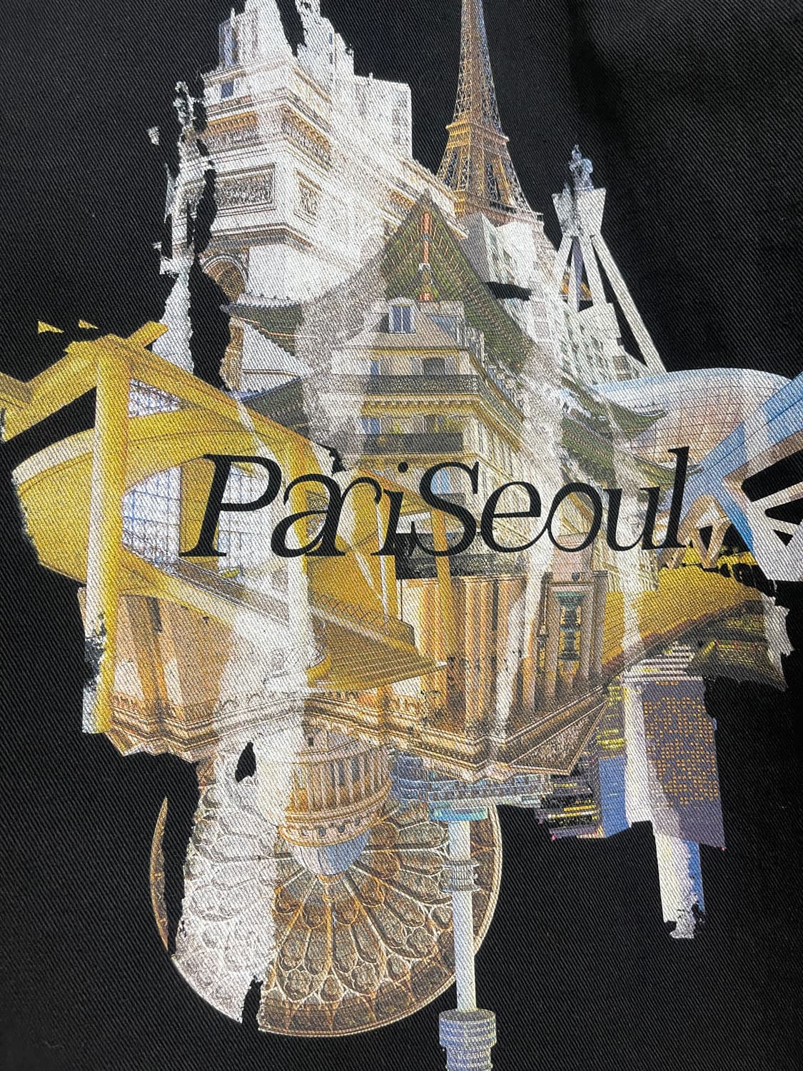 우영미 시티 그래픽 데님 셔츠 블랙 24FW 상품이미지9