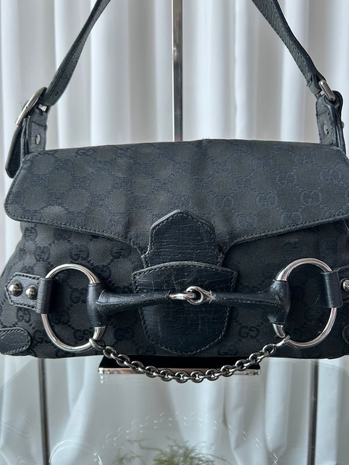 구찌 홀스빗 체인 숄더백 블랙 상품이미지4