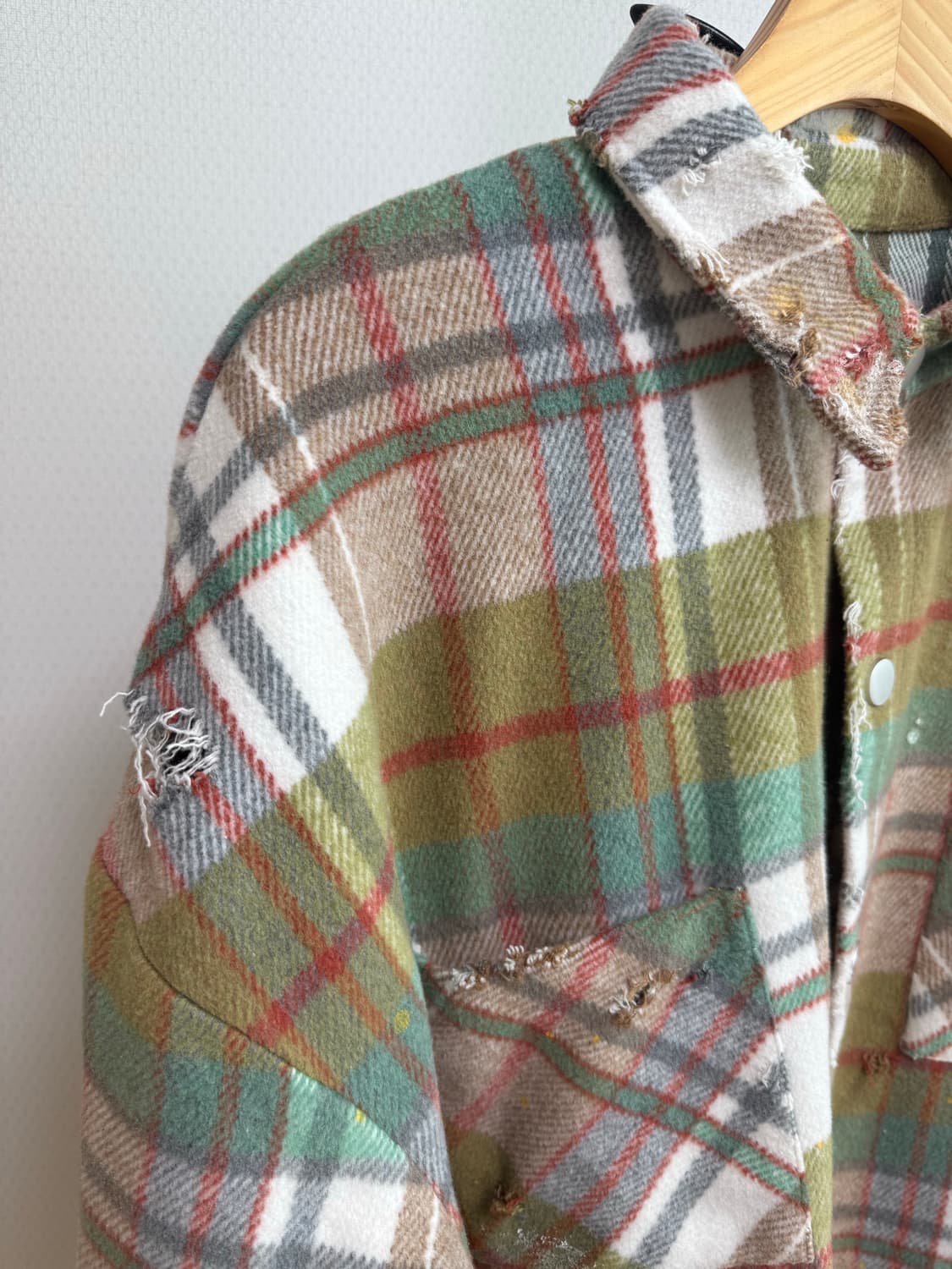 빈티지 디스트레스드 체크 셔츠 상품이미지2