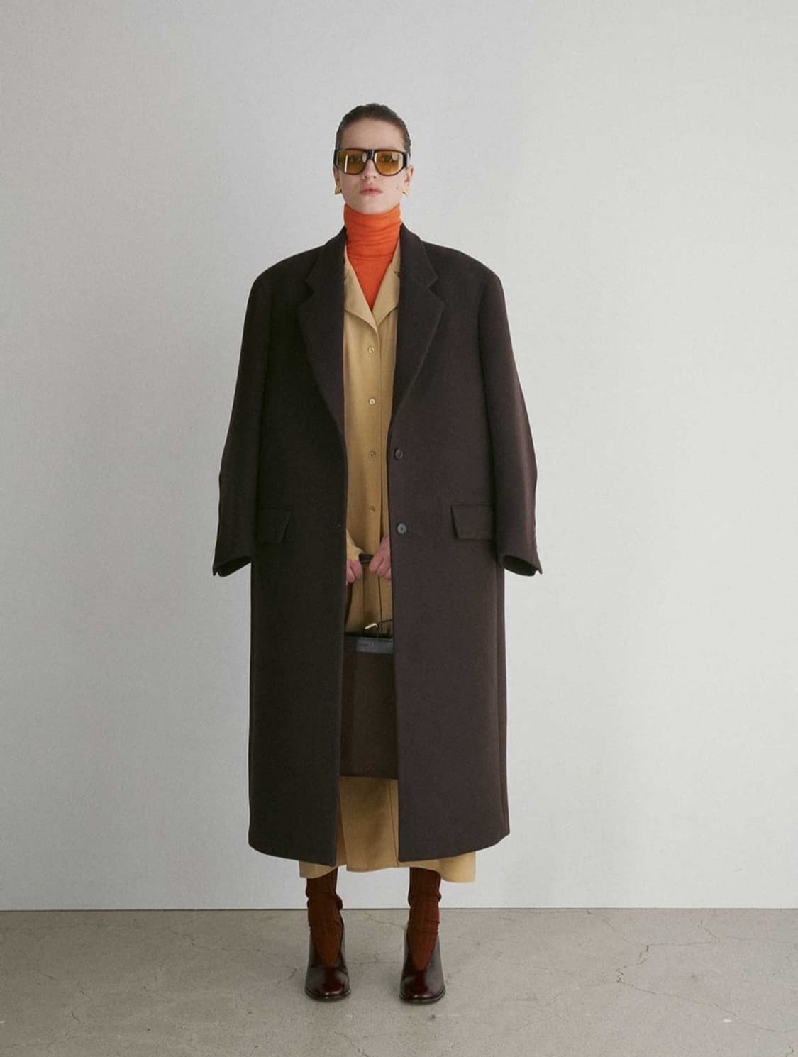 렉토 (RECTO) 싱글 테일러드 코트 브라운 상품이미지7