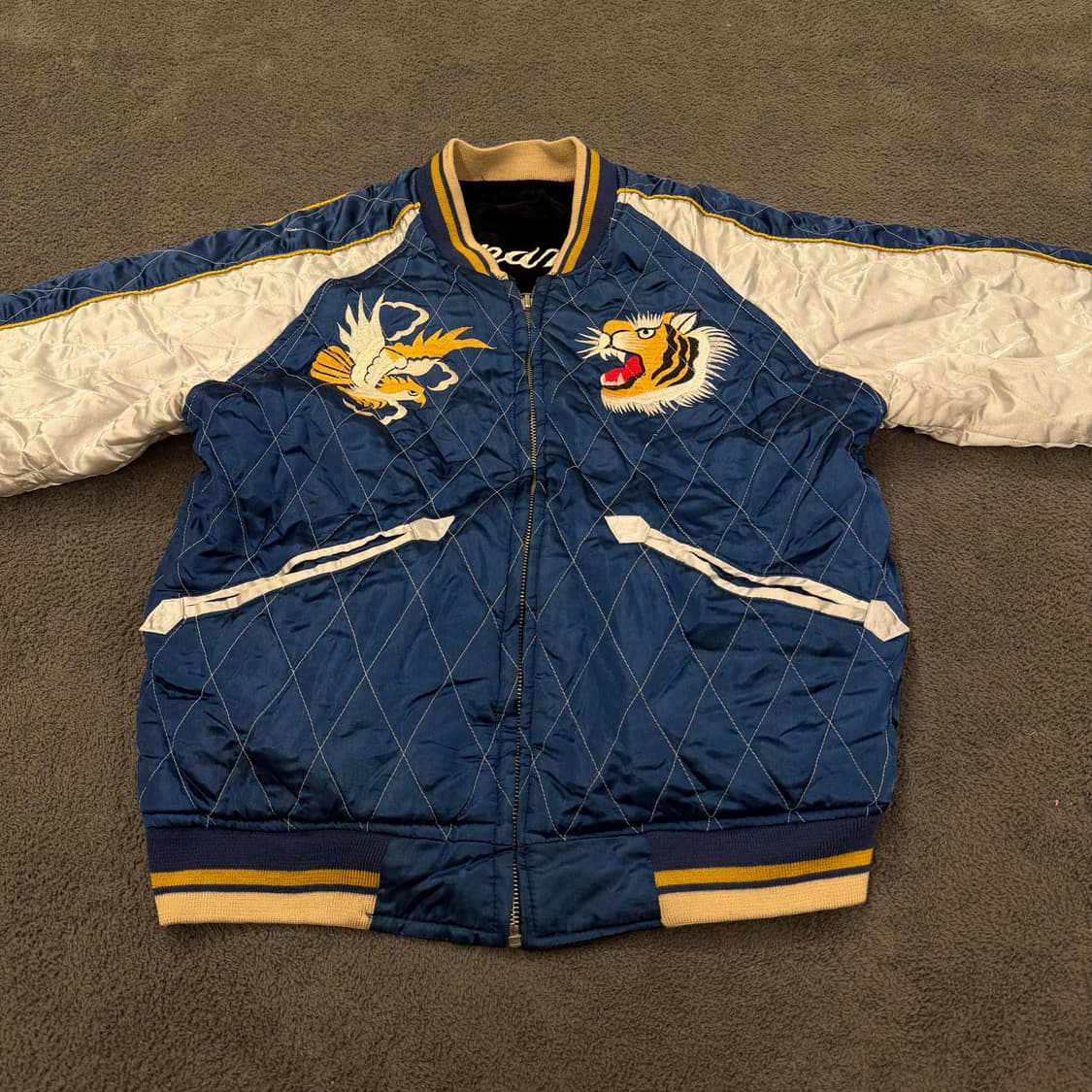 Jpn 일본 빈티지 리버시블 벨벳 자수 스카잔 자켓 상품이미지4